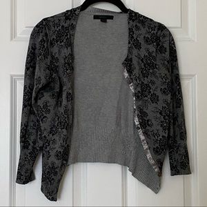 EXPRESS LACE PRINT CARDIGAN BLACK AND GRAY